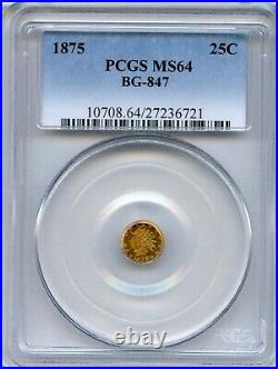 Toned 1875 G25C California Gold / BG-847 PCGS MS64