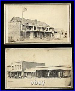 Two Very Rare California Town View CDVs of Benicia by Selleck Storefront Brewery Two Very Rare California Town View CDVs of Benicia by Selleck Storefront Brewery