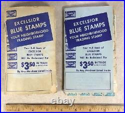 Two Vintage Excelsior Neighborhood San Francisco Blue Stamps Booklet With Stamps