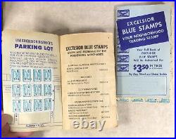 Two Vintage Excelsior Neighborhood San Francisco Blue Stamps Booklet With Stamps
