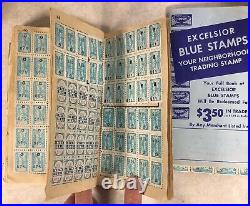 Two Vintage Excelsior Neighborhood San Francisco Blue Stamps Booklet With Stamps