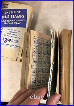 Two Vintage Excelsior Neighborhood San Francisco Blue Stamps Booklet With Stamps