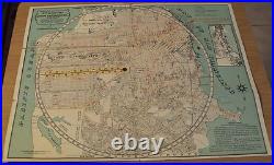 UNIQUE 1921 Advertising MAP withSliding Indicator SAN FRANCISCOUseful INFO