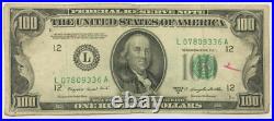 USA $100 Dollars banknote -1950 C. VG+. San Francisco, California. L07809336A