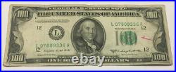 USA $100 Dollars banknote -1950 C. VG+. San Francisco, California. L07809336A