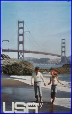 USA TOURISM BOARD SAN FRANCISCO 1980 vintage poster GOLDEN GATE 25x40 NM