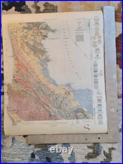 USGS 1913 San Mateo Quadrangle Geology Map San Francisco Bay California Antique