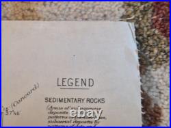 USGS 1913 San Mateo Quadrangle Geology Map San Francisco Bay California Antique