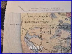 USGS 1913 San Mateo Quadrangle Geology Map San Francisco Bay California Antique