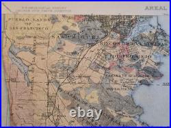 USGS 1913 San Mateo Quadrangle Geology Map San Francisco Bay California Antique