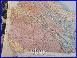 USGS 1913 San Mateo Quadrangle Geology Map San Francisco Bay California Antique