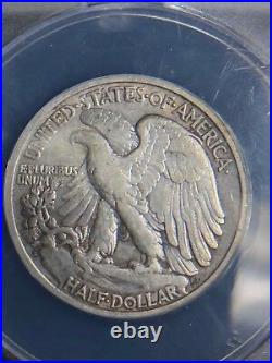 US Mint 1921-S Walking Liberty Half Dollar ANACS XF-45, Key Date Coin