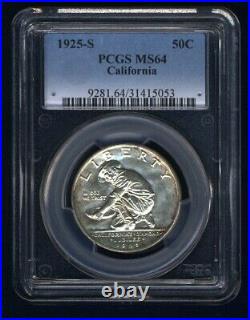 U. S. 1925-s California Half-dollar Silver Uncirculated Coin Certified Pcgs-ms64