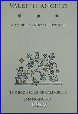 VALENTI ANGELO 1976 Book Club of Calif #154 ASSOCIATION COPY HAND PAINTED