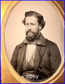 VANCE 1/4 Ambrotype San Francisco Sacramento California Man Gold Rush Era 1850s VANCE 1/4 Ambrotype San Francisco Sacramento California Man Gold Rush Era 1850s