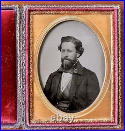 VANCE 1/4 Ambrotype San Francisco Sacramento California Man Gold Rush Era 1850s