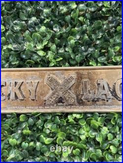 VTG 1950s Lucky Lager 11.5 Metal Beer Plaque San Francisco California Bar Decor
