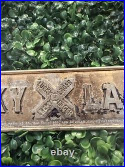VTG 1950s Lucky Lager 11.5 Metal Beer Plaque San Francisco California Bar Decor