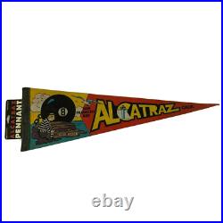 VTG Alcatraz The Rock San Francisco Bay CA Souvenir Pennant Flag 27 with Tag