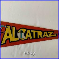 VTG Alcatraz The Rock San Francisco Bay CA Souvenir Pennant Flag 27 with Tag