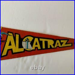 VTG Alcatraz The Rock San Francisco Bay CA Souvenir Pennant Flag 27 with Tag