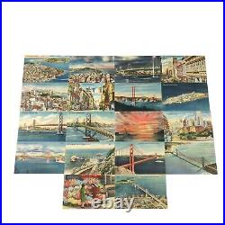 VTG Set of 18 Linen postcards San Francisco California Colourpicture Smith news