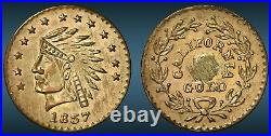 Very Scarce 1857 13 Star Indian Hd California Gold Token Variety R7