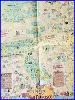 Vintage 1927 Map Of San Francisco By Harrison Godwin, Schmidt Litho Co. S. F