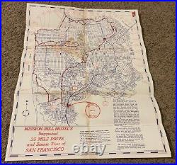 Vintage 1940s Mission Bell Motel Brochure, Fold Out Map, San Francisco, Calif