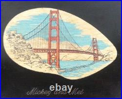 Vintage 1960s Couroc Monterey Serving Tray Golden Gate Bridge San Francisco