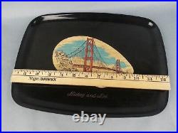 Vintage 1960s Couroc Monterey Serving Tray Golden Gate Bridge San Francisco