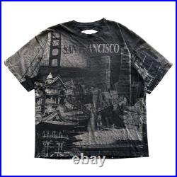 Vintage 1990s San Francisco California All Over Print AOP Fader Tee Size XL