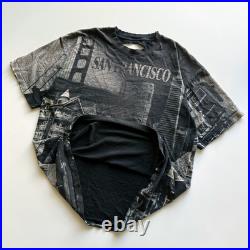 Vintage 1990s San Francisco California All Over Print AOP Fader Tee Size XL