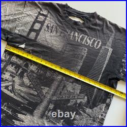 Vintage 1990s San Francisco California All Over Print AOP Fader Tee Size XL