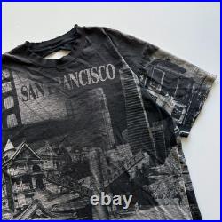 Vintage 1990s San Francisco California All Over Print AOP Fader Tee Size XL