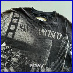 Vintage 1990s San Francisco California All Over Print AOP Fader Tee Size XL