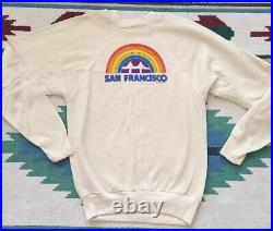 Vintage 70s San Francisco California Rainbow PRIDE Bridge Sweatshirt Sz S 1978
