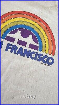 Vintage 70s San Francisco California Rainbow PRIDE Bridge Sweatshirt Sz S 1978