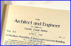 Vintage April 1910 The Architect & Engineer Of California Pacific Coast States