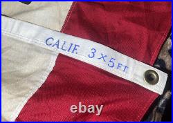Vintage California Republic Well Worn Flag 3x5 Paramount San Francisco US