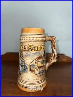 Vintage Ceramic San Francisco 7.5 Inch Stein Mug Japanese Made In Japan