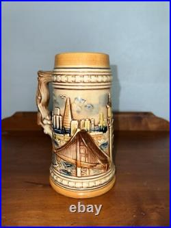 Vintage Ceramic San Francisco 7.5 Inch Stein Mug Japanese Made In Japan