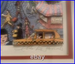 Vintage Charles Fazzino San Francisco California 3-D Framed Art Painting 1980's Vintage Charles Fazzino San Francisco California 3-D Framed Art Painting 1980's
