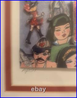 Vintage Charles Fazzino San Francisco California 3-D Framed Art Painting 1980's