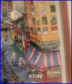Vintage Charles Fazzino San Francisco California 3-D Framed Art Painting 1980's