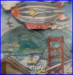 Vintage Charles Fazzino San Francisco California 3-D Framed Art Painting 1980's Vintage Charles Fazzino San Francisco California 3-D Framed Art Painting 1980's