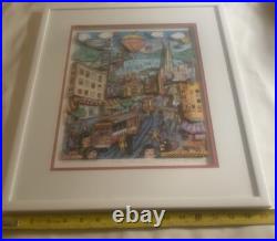 Vintage Charles Fazzino San Francisco California 3-D Framed Art Painting 1980's