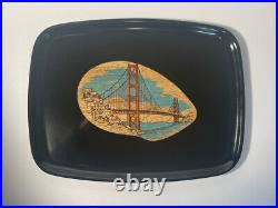Vintage Couroc Monterey Serving Tray Golden Gate Bridge San Francisco