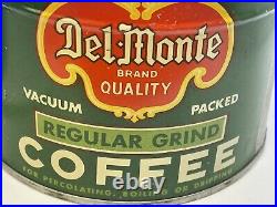 Vintage Del Monte Full Unopened Coffee Can Tin 1lb With Key Nice