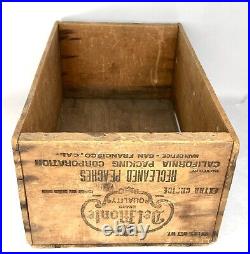 Vintage Del Monte Peaches Fruit Wood Crate Box Wooden San Francisco California
